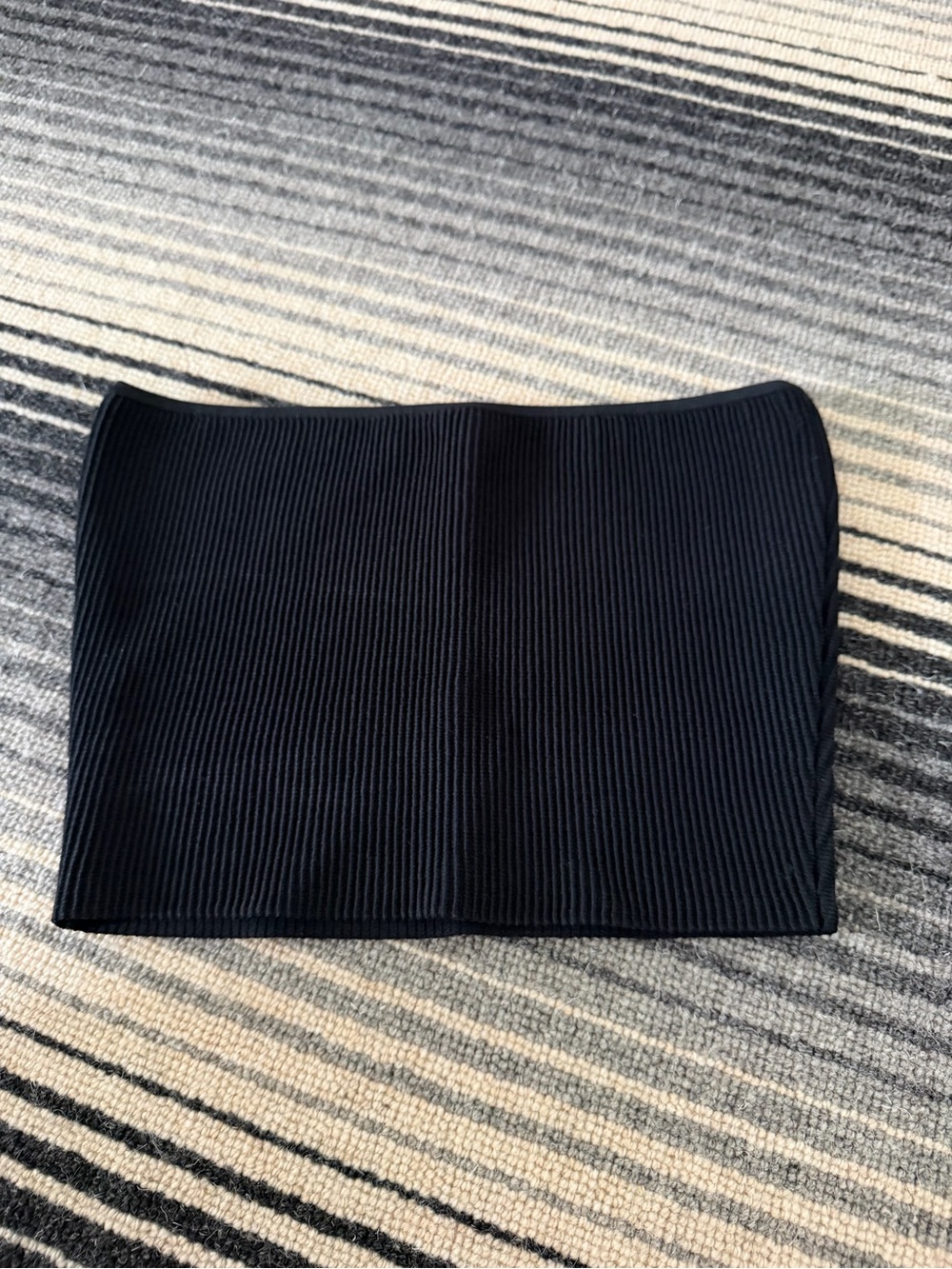 Babaton Black Ribbed Tube Mini Skirt